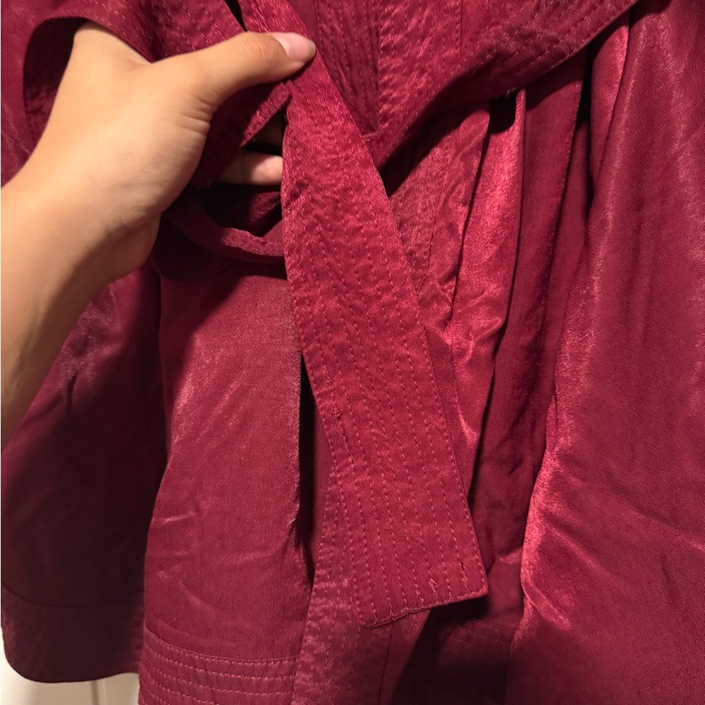 Runaway the Label Deep Red Kimono wrap Top - Picture 4 of 7
